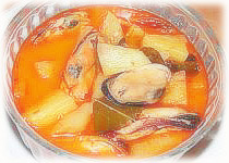 สูตรอาหารไทย : แกงคั่วสัปปะรดหอยแมลงภู่