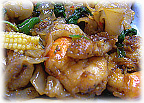 สูตรอาหารไทย : เส้นใหญ่ผัดขี้เมาทะเล