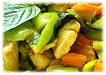 สูตรอาหารไทย : ผัดเขียวหวานไก่