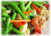 สูตรอาหารไทย : กุ้งผัดหน่อไม้ฝรั่ง