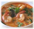 spicy soup with prawns and lemongrass