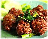 Thai Recipes : Thai Deep Fried Spicy Minced Pork