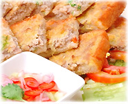  สูตรอาหารไทย : ขนมปังหน้าหมูทอด