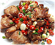Thai Recipes : Stir Fried Chicken with Garlics and Chillies