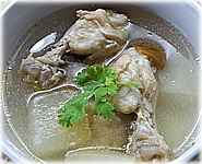 Thai Recipes : Chicken Soup with Pickle Lime and Winter Melon
