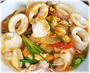Thai Recipes : Stir Fried Squid with Salted Egg Yolk