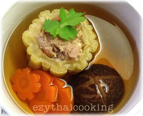  สูตรอาหารไทย : ต้มมะระยัดไส้หมูสับ
