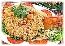 Thai Recipes :  Crispy Shrimp with Green Mango Salad