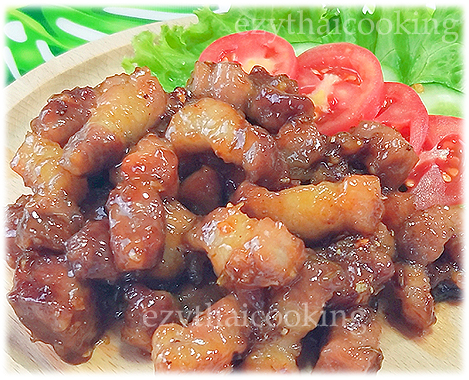  สูตรอาหารไทย : หมูสามชั้นคั่วหวาน