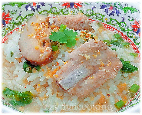  Thai Food Recipe |  Thai Rice Congee with Pork Spareribs